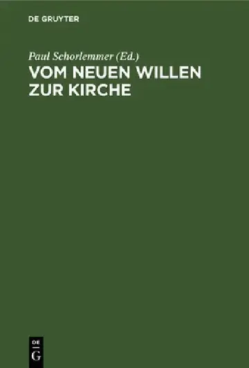 Cover of Vom Neuen Willen Zur Kirche