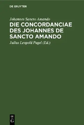 Cover of Die Concordanciae des Johannes de Sancto Amando