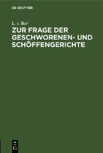Cover of Zur Frage Der Geschworenen- Und Schöffengerichte