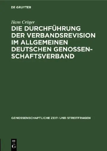 Cover of Die Durchführung Der Verbandsrevision Im Allgemeinen Deutschen Genossenschaftsverband