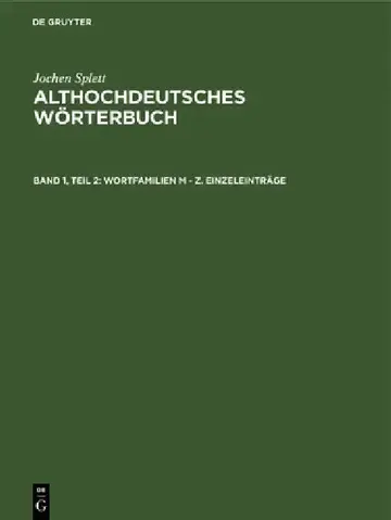 Cover of Wortfamilien M - Z. Einzeleinträge
