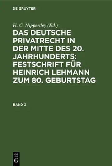 Cover of Das Deutsche Privatrecht in Der Mitte Des 20. Jahrhunderts