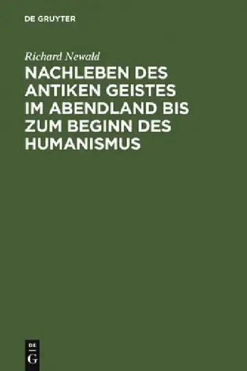 Cover of Nachleben Des Antiken Geistes Im Abendland Bis Zum Beginn Des Humanismus