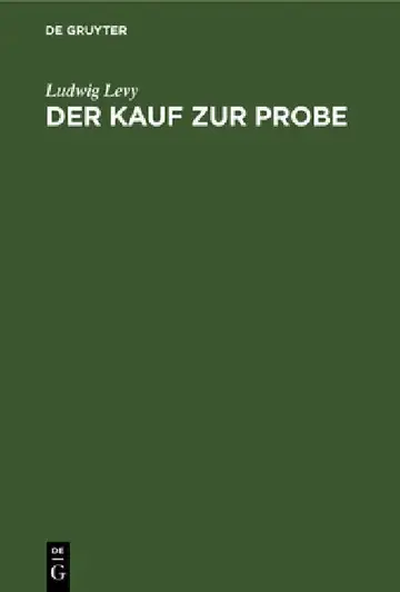Cover of Der Kauf Zur Probe