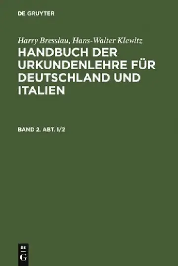 Cover of Handbuch der Urkundenlehre für Deutschland und Italien. Band 2. Abt. 1/2