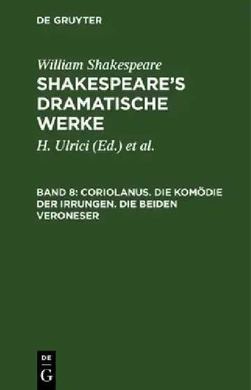 Cover of Coriolanus. Die Komödie Der Irrungen. Die Beiden Veroneser