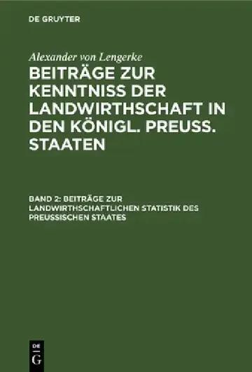 Cover of Beiträge Zur Landwirthschaftlichen Statistik Des Preußischen Staates