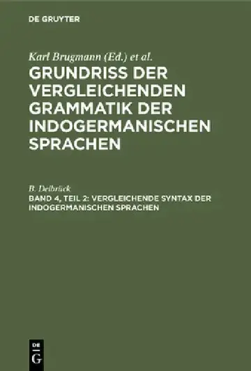 Cover of Vergleichende Syntax der indogermanischen Sprachen