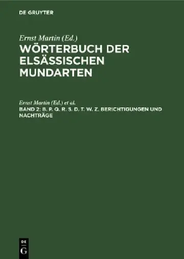 Cover of B. P. Q. R. S. D. T. W. Z. Berichtigungen Und Nachträge