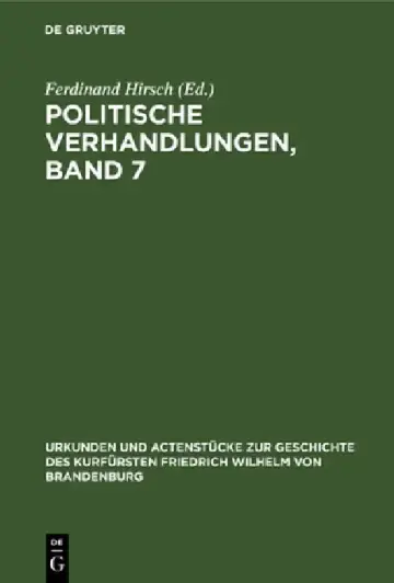 Cover of Politische Verhandlungen, Band 7