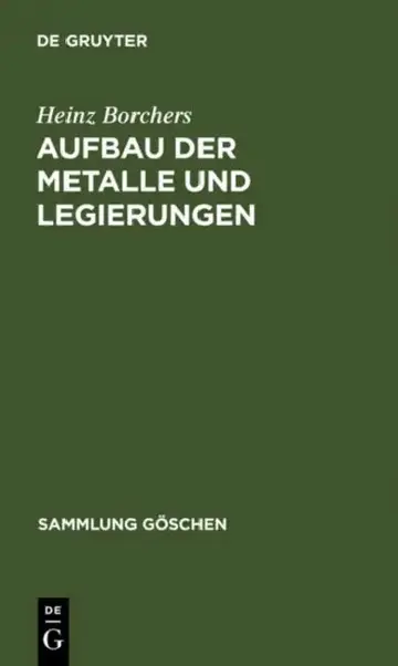 Cover of Aufbau der Metalle und Legierungen