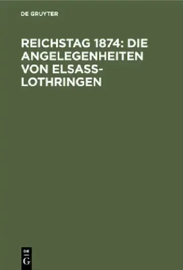 Cover of Reichstag 1874