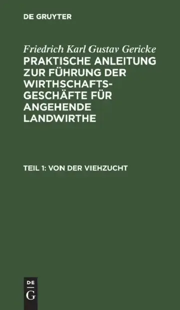 Cover of Von Der Viehzucht