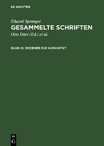 Cover of Erzieher Zur Humanität