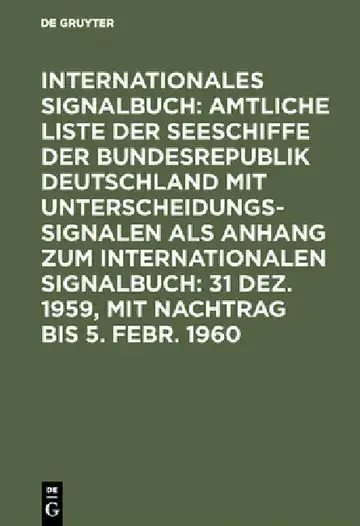 Cover of 31 Dez. 1959, mit Nachtrag bis 5. Febr. 1960