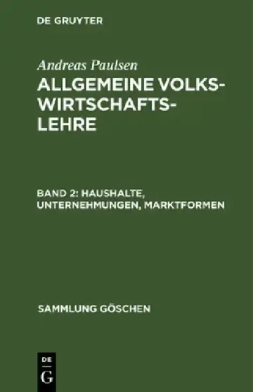 Cover of Haushalte, Unternehmungen, Marktformen
