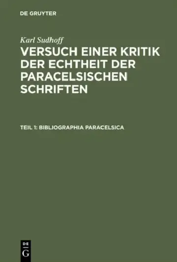 Cover of Bibliographia Paracelsica