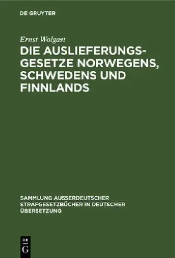 Cover of Die Auslieferungsgesetze Norwegens, Schwedens und Finnlands