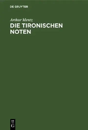 Cover of Die Tironischen Noten
