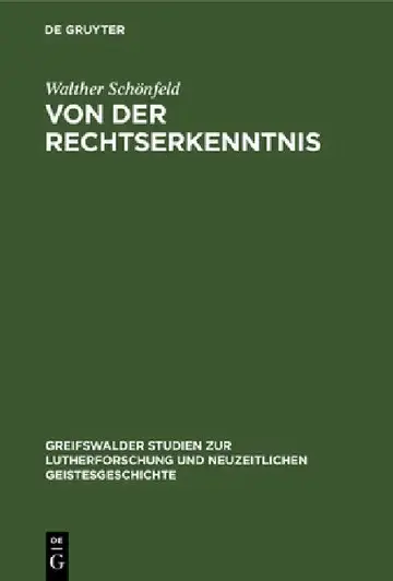 Cover of Von Der Rechtserkenntnis