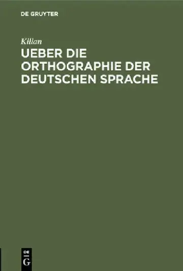 Cover of Ueber Die Orthographie Der Deutschen Sprache