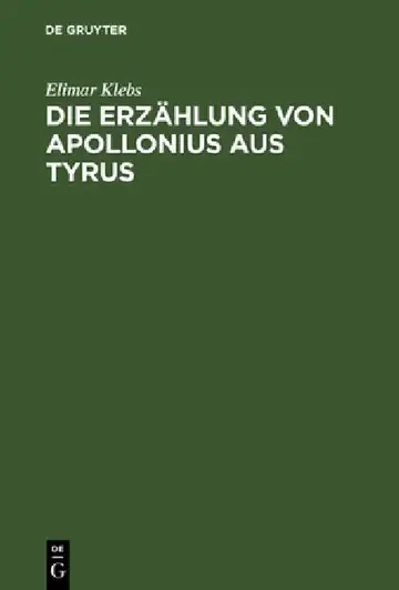 Cover of Die Erzählung von Apollonius aus Tyrus