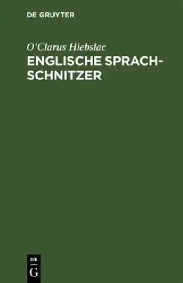 Cover of Englische Sprach-Schnitzer