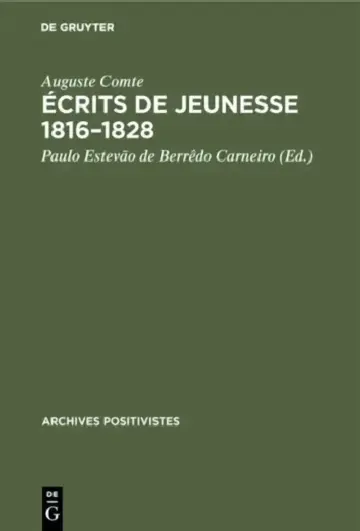Cover of Écrits de Jeunesse 1816-1828