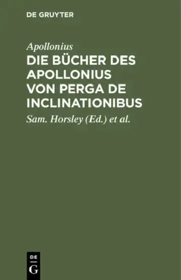 Cover of Die Bücher Des Apollonius Von Perga de Inclinationibus
