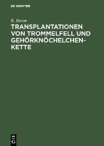 Cover of Transplantationen von Trommelfell und Gehörknöchelchenkette