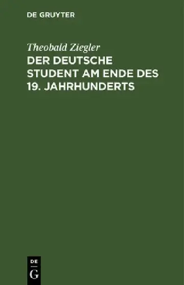 Cover of Der Deutsche Student Am Ende Des 19. Jahrhunderts