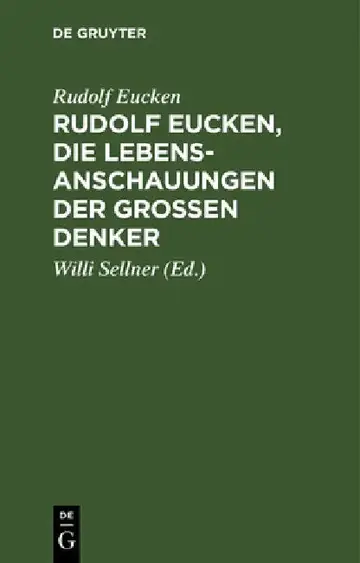 Cover of Rudolf Eucken, Die Lebensanschauungen Der Großen Denker