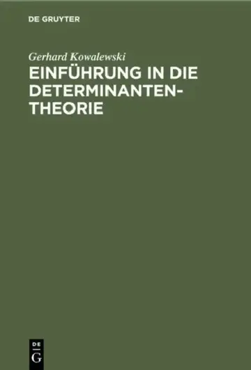 Cover of Einführung in die Determinantentheorie
