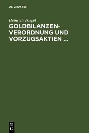 Cover of Goldbilanzen-Verordnung und Vorzugsaktien ...