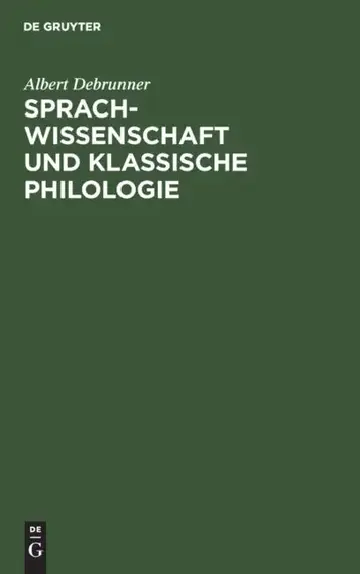 Cover of Sprachwissenschaft Und Klassische Philologie