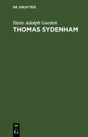 Cover of Thomas Sydenham