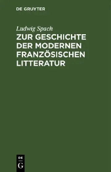 Cover of Zur Geschichte Der Modernen Französischen Litteratur