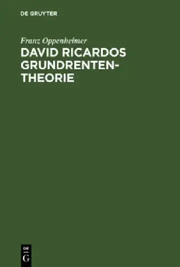 Cover of David Ricardos Grundrententheorie