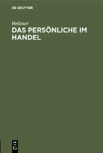 Cover of Das Persönliche Im Handel