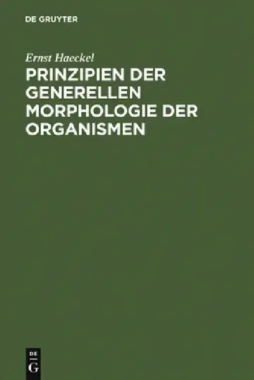 Cover of Prinzipien Der Generellen Morphologie Der Organismen