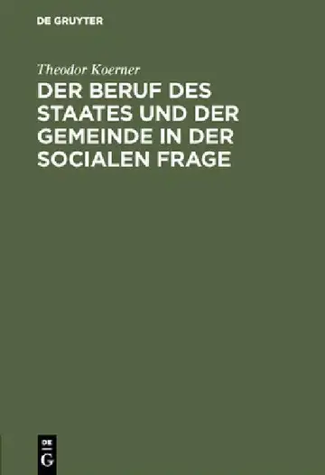 Cover of Der Beruf Des Staates Und Der Gemeinde in Der Socialen Frage
