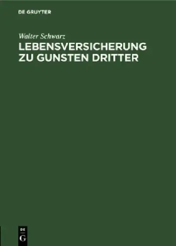 Cover of Lebensversicherung Zu Gunsten Dritter