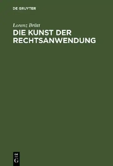 Cover of Die Kunst der Rechtsanwendung