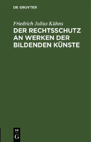 Cover of Der Rechtsschutz an Werken der bildenden Künste
