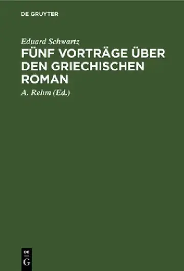 Cover of Fünf Vorträge Über Den Griechischen Roman