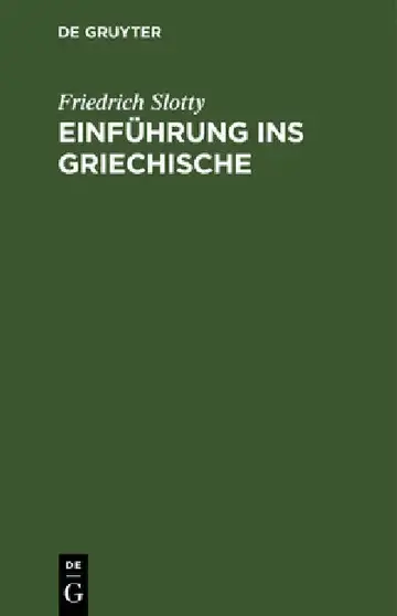 Cover of Einführung Ins Griechische