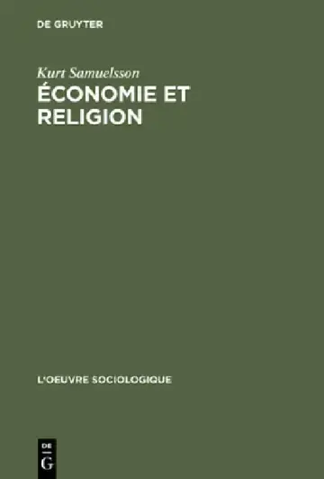 Cover of Économie Et Religion