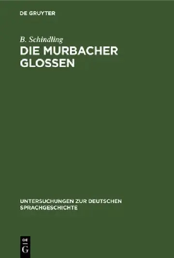 Cover of Die Murbacher Glossen