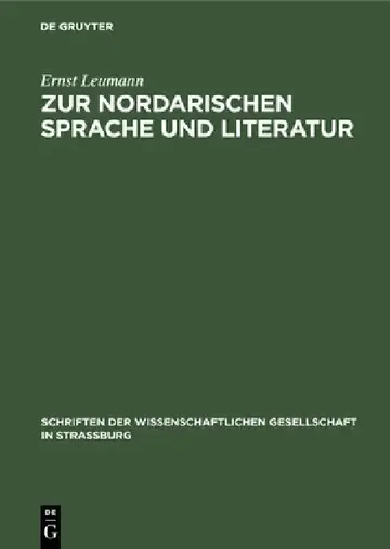 Cover of Zur Nordarischen Sprache Und Literatur