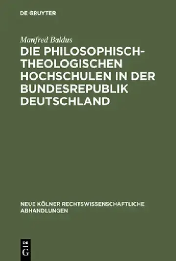 Cover of Die philosophisch-theologischen Hochschulen in der Bundesrepublik Deutschland